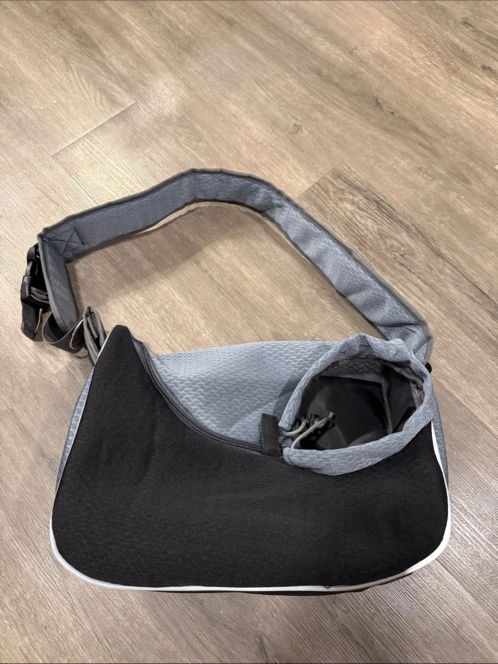 Gray and Black Crossbody Dog Carrier
